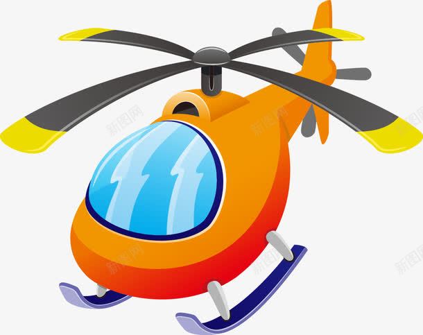 卡通飞机png免抠素材_新图网 https://ixintu.com 卡通 直升机 螺旋桨 飞机 飞机动画