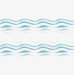 海水波纹手绘蓝色渐变水波纹曲线高清图片