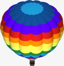 俯视彩色条纹热气球素材