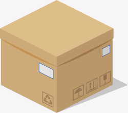 包装盒标识正方形包装箱卡纸瓦楞纸包装矢量图高清图片