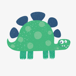 扁平化恐龙绿色创意恐龙动物元素高清图片