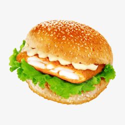 蟹黄堡设计美味汉堡高清图片