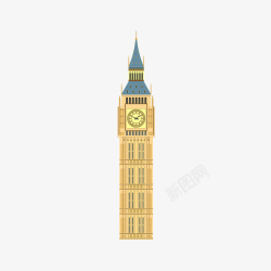 议会大厦钟楼英国淡黄的大本钟高清图片