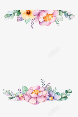 花卉独角兽免抠图像水彩粉色花卉独角兽高清图片