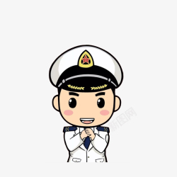 喜悦手势卡通做拜年手势的海军军人高清图片