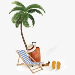 旅行椰子树海滩元素高清图片