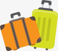橙色拉杆箱旅游行李箱图标高清图片