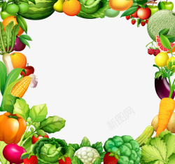 蔬果边框矢量图素材