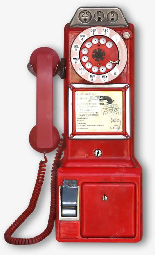 电话png免抠素材_新图网 https://ixintu.com 数字 电话 电话机 红色 老式电话亭
