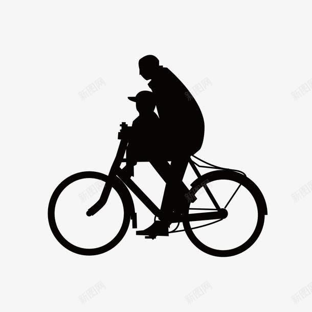 父亲儿子自行车png免抠素材_新图网 https://ixintu.com 剪影 单车剪影 父亲 父亲儿子自行车 父爱