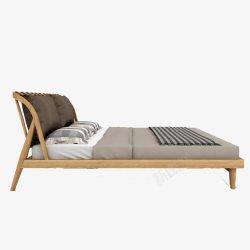 床垫家具实木简易床高清图片