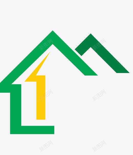 绿色房屋图标png_新图网 https://ixintu.com 卡通 商城 图标 店铺 建筑 房屋 百货店logo 绿色