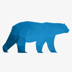 创意蓝色的几何形北极熊矢量图素材