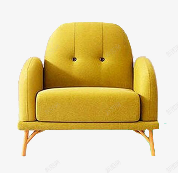 家居装饰单人沙发png免抠素材_新图网 https://ixintu.com 单人 家居装饰 沙发 黄色