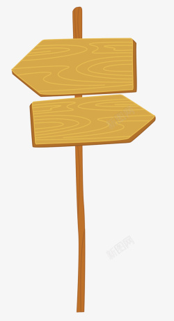 木纹牌匾黄色手绘箭头路牌高清图片