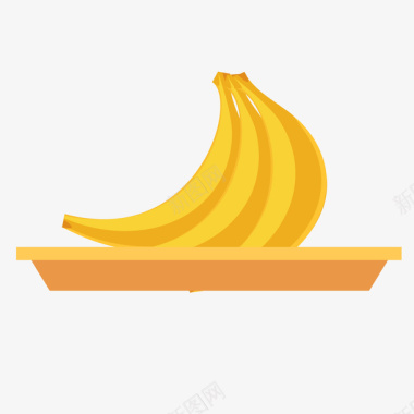 超市购物香蕉图标矢量图图标
