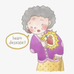 心脏插图插图老奶奶心脏病不舒服高清图片