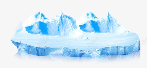 手绘蓝色冰山png免抠素材_新图网 https://ixintu.com 冰山 模型 蓝色