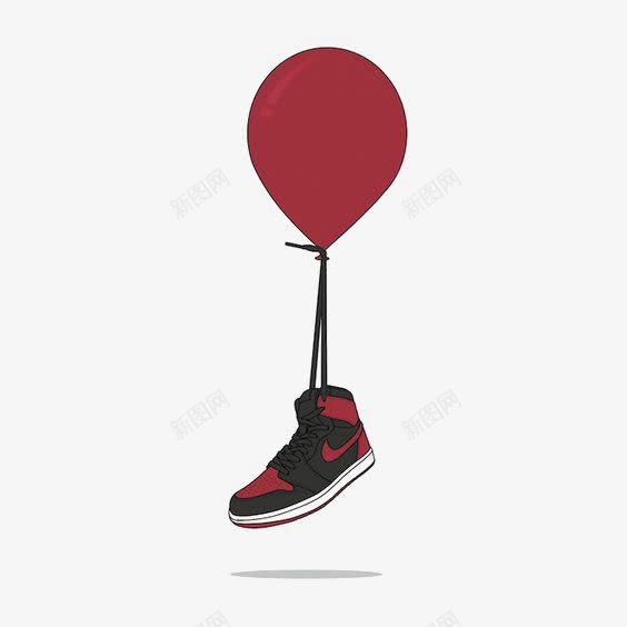 卡通篮球鞋png免抠素材_新图网 https://ixintu.com 乔一 卡通气球 球鞋海报 耐克运动鞋 鞋子 黑红配色