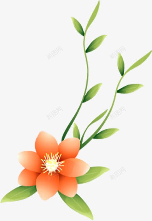 春天手绘可爱花朵植物png免抠素材_新图网 https://ixintu.com 可爱 春天 植物 花朵