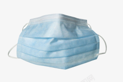 防尘口罩标志蓝色卫生用具一次性口罩实物高清图片