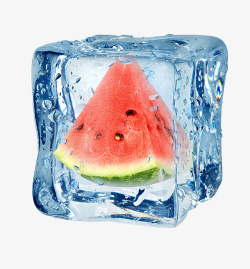 蓝色的果肉冰块水果高清图片
