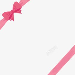 粉色可爱蝴蝶结丝带边框矢量图素材