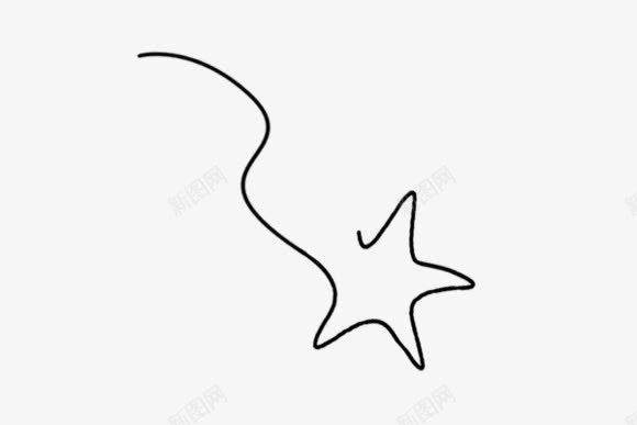 手绘黑色线条星星装饰png免抠素材_新图网 https://ixintu.com 星星 线条 装饰 黑色
