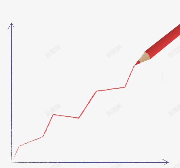 铅笔图上涨png免抠素材_新图网 https://ixintu.com 上涨 增长 增高 提升 铅笔