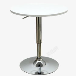 实木吧台桌子白色圆形酒吧桌高清图片