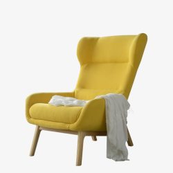创意黄色的躺椅家居素材