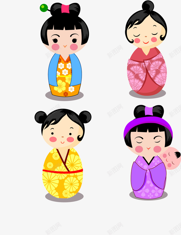 日本女人png免抠素材_新图网 https://ixintu.com 丸子头 双丸子头 发簪 可爱 和服 婴儿 日本女人 端庄