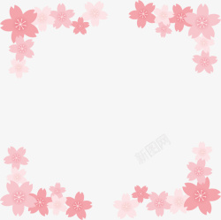春天花朵花环粉色美丽花朵框架高清图片