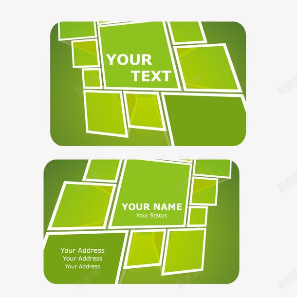 绿色矩形科技感卡片背景png免抠素材_新图网 https://ixintu.com e 名片卡片 模板 矩形 科技感 绿色 绿色矢量