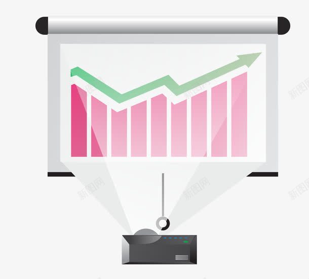 柱状数据分析png免抠素材_新图网 https://ixintu.com 投影仪 柱状数据分析 箭头数据