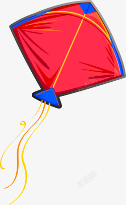 飞舞的风筝红色春季飞舞风筝高清图片