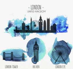 水彩伦敦英国著名建筑高清图片