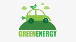 节能标识卡通绿色汽车充电站环保标识图标高清图片