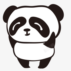手机壳贴纸手绘卡通可爱黑色熊猫图标高清图片