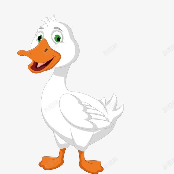 卡通手绘白色小鸭png免抠素材_新图网 https://ixintu.com 动漫动画 动物 卡通手绘 可爱的 小鸭 白色 行走的鸭子 鸭子