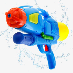 透明水花的喷水儿童水枪玩具高清图片