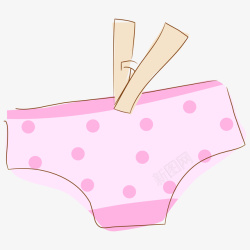 卡通一只粉色小裤裤素材