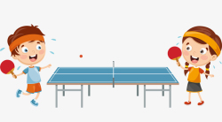 乒乓球打乒乓球的小朋友矢量图高清图片