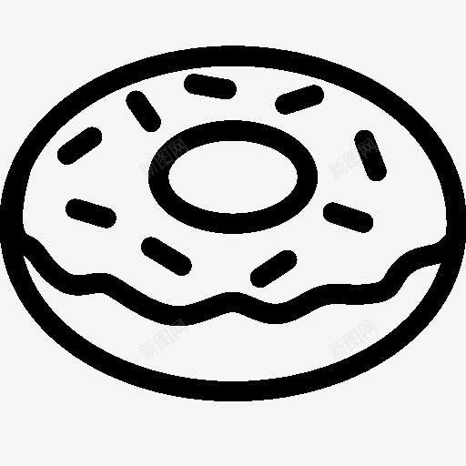 食品油炸圈饼图标png_新图网 https://ixintu.com 早餐 甜甜圈 简笔画 糕点 零食 食品油炸圈饼图标 食物 黑白