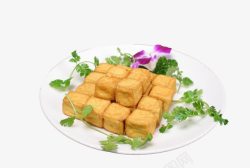 煎豆腐油炸豆干高清图片