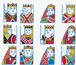 艺术扑克牌设计艺术王室游戏扑克牌元素高清图片
