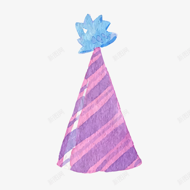 手绘紫色寿星帽子png免抠素材_新图网 https://ixintu.com 寿星帽子 手绘帽子 紫色帽子 背景装饰