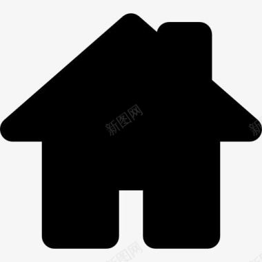 房子黑形状的Home接口符号图标图标
