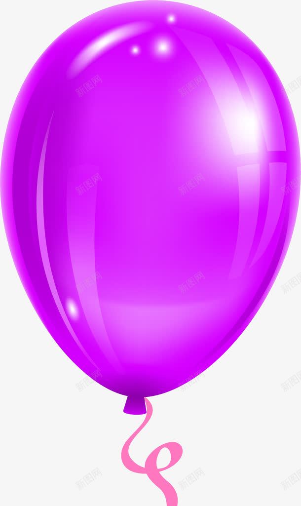 简约紫色气球png免抠素材_新图网 https://ixintu.com 光晕 免抠PNG 气球 简约 紫色 绳子 闪光