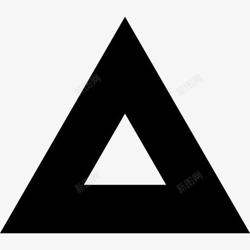 三角形对两不同大小的黑色和白色图标png_新图网 https://ixintu.com 三角形 两 几何形 多边形 形状